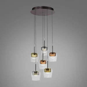 Q-Smart-Home Paul Neuhaus Suspension Smart LED Q-Kon multicolore à 6 lampes^ Suspensions Connectées