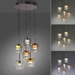 Q-Smart-Home Paul Neuhaus Suspension Smart LED Q-Kon multicolore à 6 lampes^ Suspensions Connectées