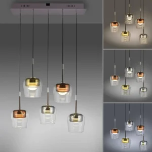 Q-Smart-Home Paul Neuhaus Suspension Smart LED Q-Kon multicolore à 5 lampes^ Suspensions Connectées