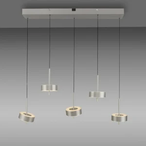 Q-Smart-Home Paul Neuhaus Suspension Smart LED Q-Rotate, aluminium 5 lampes^ Suspensions Connectées