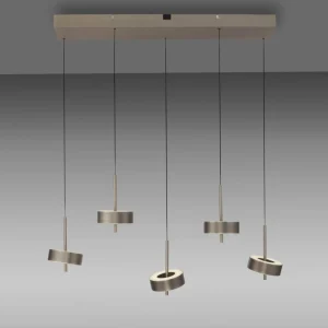 Q-Smart-Home Paul Neuhaus Suspension Smart LED Q-Rotate brun foncé à 5 lampes^ Suspensions Connectées