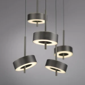 Q-Smart-Home Paul Neuhaus Suspension Smart LED Q-Rotate brun foncé à 5 lampes^ Suspensions Connectées