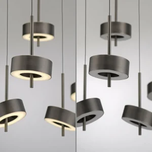 Q-Smart-Home Paul Neuhaus Suspension Smart LED Q-Rotate brun foncé à 5 lampes^ Suspensions Connectées
