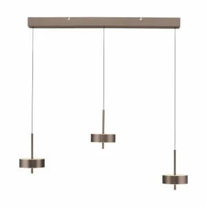 Q-Smart-Home Paul Neuhaus Suspension Smart LED Q-Rotate marron foncé à 3 lampes^ Suspensions Connectées