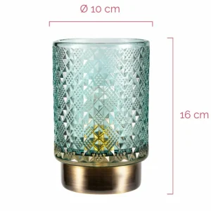 Pauleen Modern Glamour LED E27 turquoise/laiton^ Lampes Décoratives