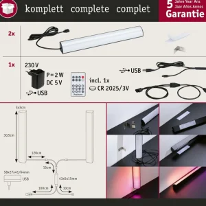 Paulmann EntertainLED Lightbar, RVB, 30cm, Set de 2 pièces^ Lampes Décoratives