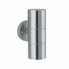 Paulmann Flame applique 2 lampes acier inox^ Appliques Murales Extérieures