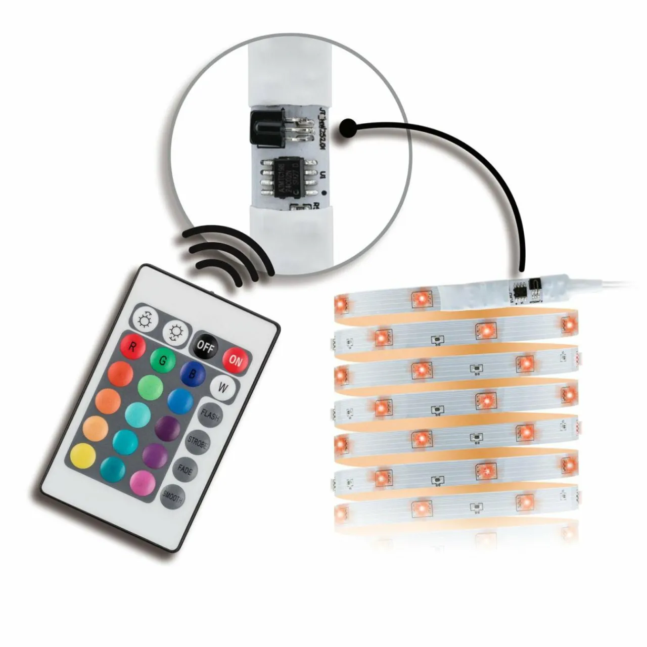 Paulmann Kit ruban LED TIP, 10 m, blanc, plastique, RVB^ Lampes Décoratives