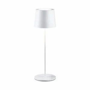 Paulmann Lampe à poser LED rechargeable Gilo, blanc, plastique, IP44^ Lampes Décoratives