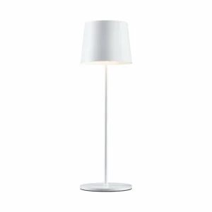Paulmann Lampe à poser LED rechargeable Gilo, blanc, plastique, IP44^ Lampes Décoratives