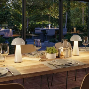 Paulmann Lampe à poser LED rechargeable Onzo, blanc, plastique, IP44^ Lampes Décoratives