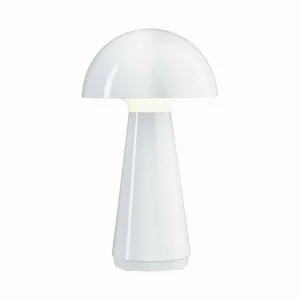 Paulmann Lampe à poser LED rechargeable Onzo, blanc, plastique, IP44^ Lampes Décoratives