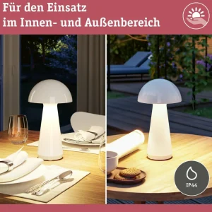 Paulmann Lampe à poser LED rechargeable Onzo, blanc, plastique, IP44^ Lampes Décoratives