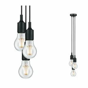 Paulmann Neordic Ketil suspension à 3 lampes noire^ Suspensions D'Extérieur