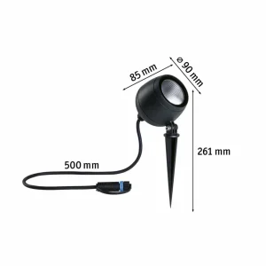Paulmann Plug & Shine spot LED Kikolo, 3.000 K, 20°, aluminium^ Projecteurs D'Extérieur