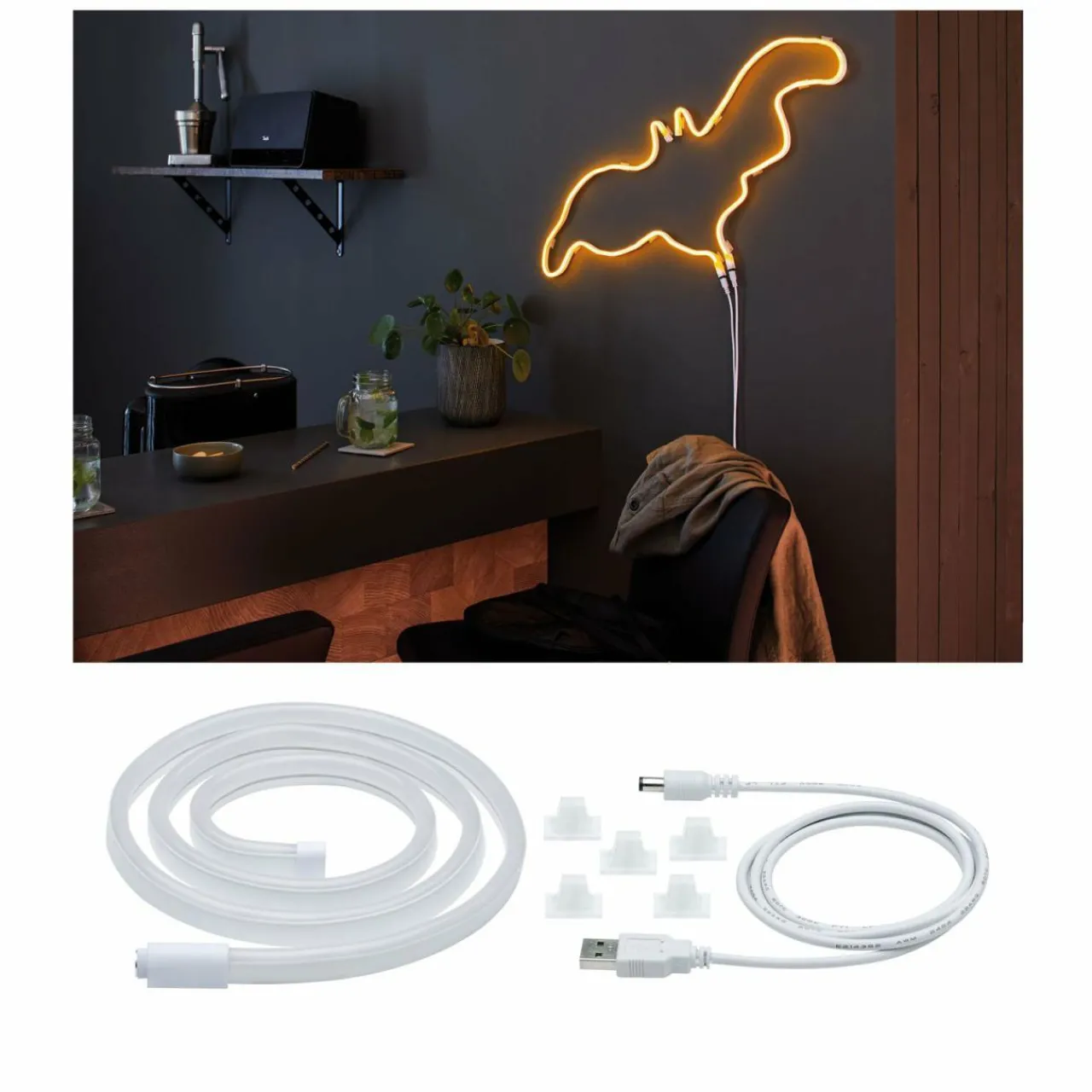 Paulmann ruban LED Neon Colorflex USB 1 m orange^ Lampes Décoratives