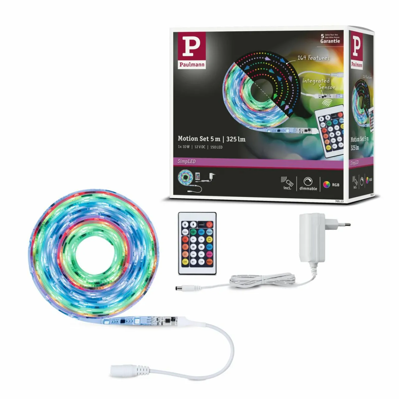 paulmann_simpled_motion_ledstrip_set_m_tlcommande_rvb_2.webp Paulmann SimpLED Motion LED-Strip Set, 5m Télécommande RVB^ Lampes Décoratives