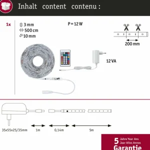 Paulmann SimpLED Motion LED-Strip Set, 5m Télécommande RVB^ Lampes Décoratives