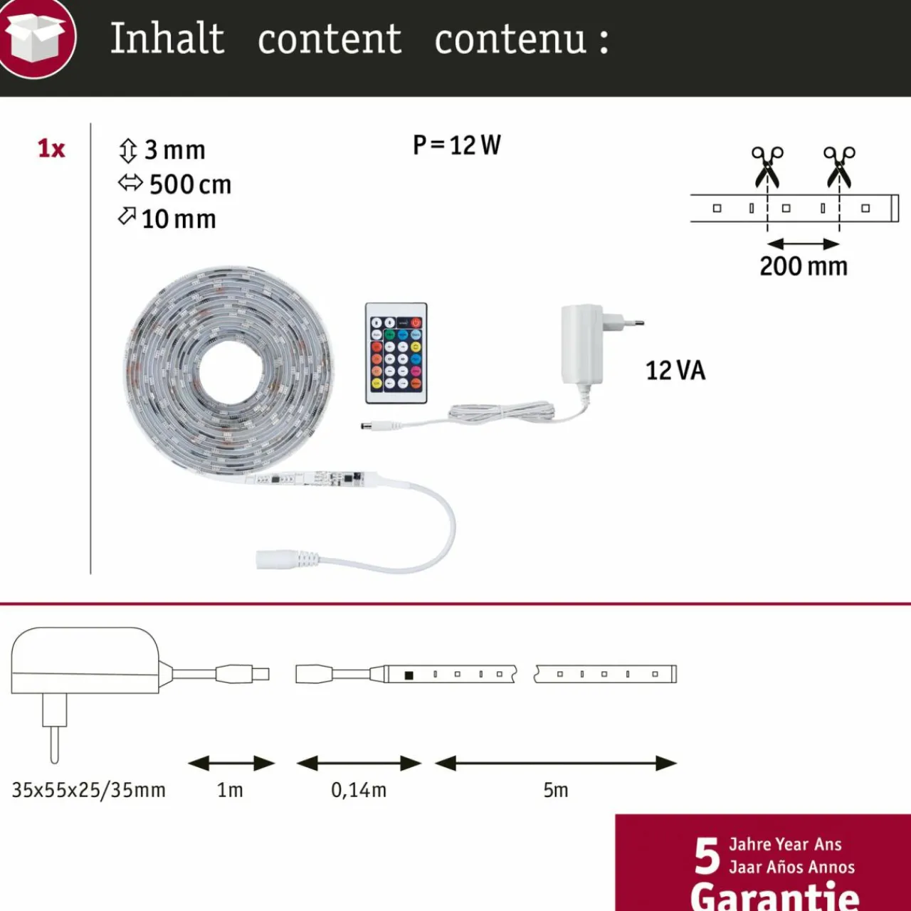 paulmann_simpled_motion_ledstrip_set_m_tlcommande_rvb_4.webp Paulmann SimpLED Motion LED-Strip Set, 5m Télécommande RVB^ Lampes Décoratives
