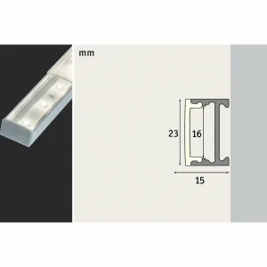 Paulmann Square profil, alu, diffuseur satiné 1 m^ Lampes Décoratives