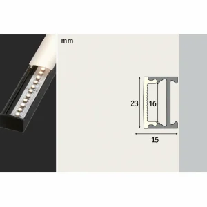 Paulmann Square profil, noir, diffuseur blanc, 1 m^ Lampes Décoratives