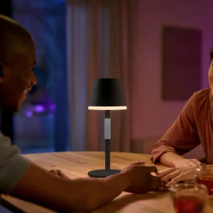 Philips Hue Go lampe de table LED abat-jour noir^ Lampes Décoratives
