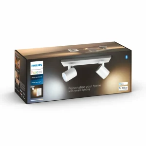 Philips Hue Runner Spot LED, 2 lampes, interrupteur à variateur, blanc^ Spots Connectés