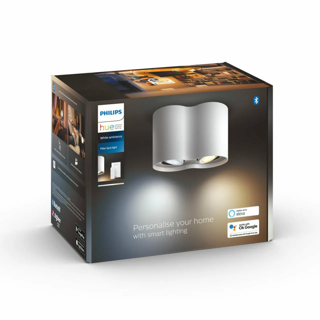 philips_hue_white_ambiance_pillar_spot_led___lampes_blanc_5.webp Philips Hue White Ambiance Pillar spot LED à 2 lampes, blanc^ Spots Connectés