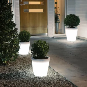 Konstsmide Pot de fleurs LED Assisi lumineux Ø 28 cm^ Lampes Décoratives