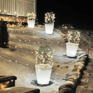 Konstsmide Pot de fleurs LED Assisi lumineux Ø 28 cm^ Lampes Décoratives