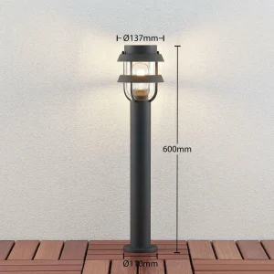 Lindby Potelet Alvaro en gris foncé, 60 cm^ Bornes Éclairage Extérieur