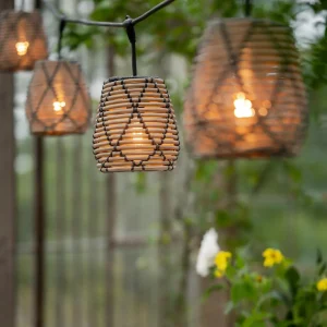 PR Home Guirlande lumineuse d'extérieur Lollo, aspect rotin, à 5 lampes^ Lampes Décoratives