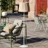PR Home Lampadaire d'extérieur Agnar, blanc/marron, 140 cm^ Luminaires De Terrasse