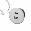 Hera Prise USB-A + USB-C, blanc, montage sur meuble, entrée 24V, 20W^ Matériel Électrique