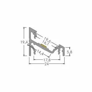 BRUMBERG Profilé d'angle rapporté , longueur 1 mètre, noir^ Lampes Décoratives