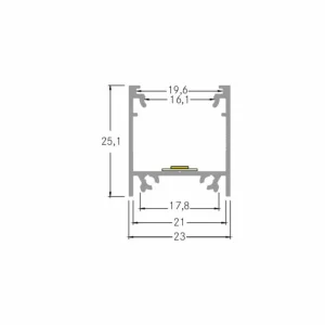 BRUMBERG Profilé de montage hauteur 25 mm longueur 2 m blanc^ Lampes Décoratives