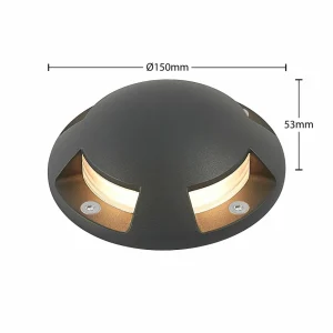 Lindby Projecteur de sol LED Huban, 15 cm, à 4 lampes, anthracite^ Appliques Murales Extérieures
