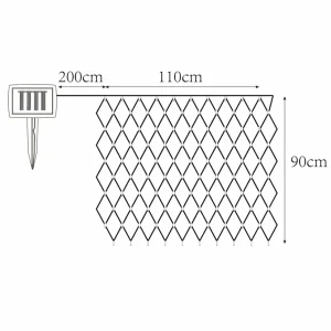 Globo Rideau LED solaire IP44 110x90 cm 100 lampes^ Lumière De Noël