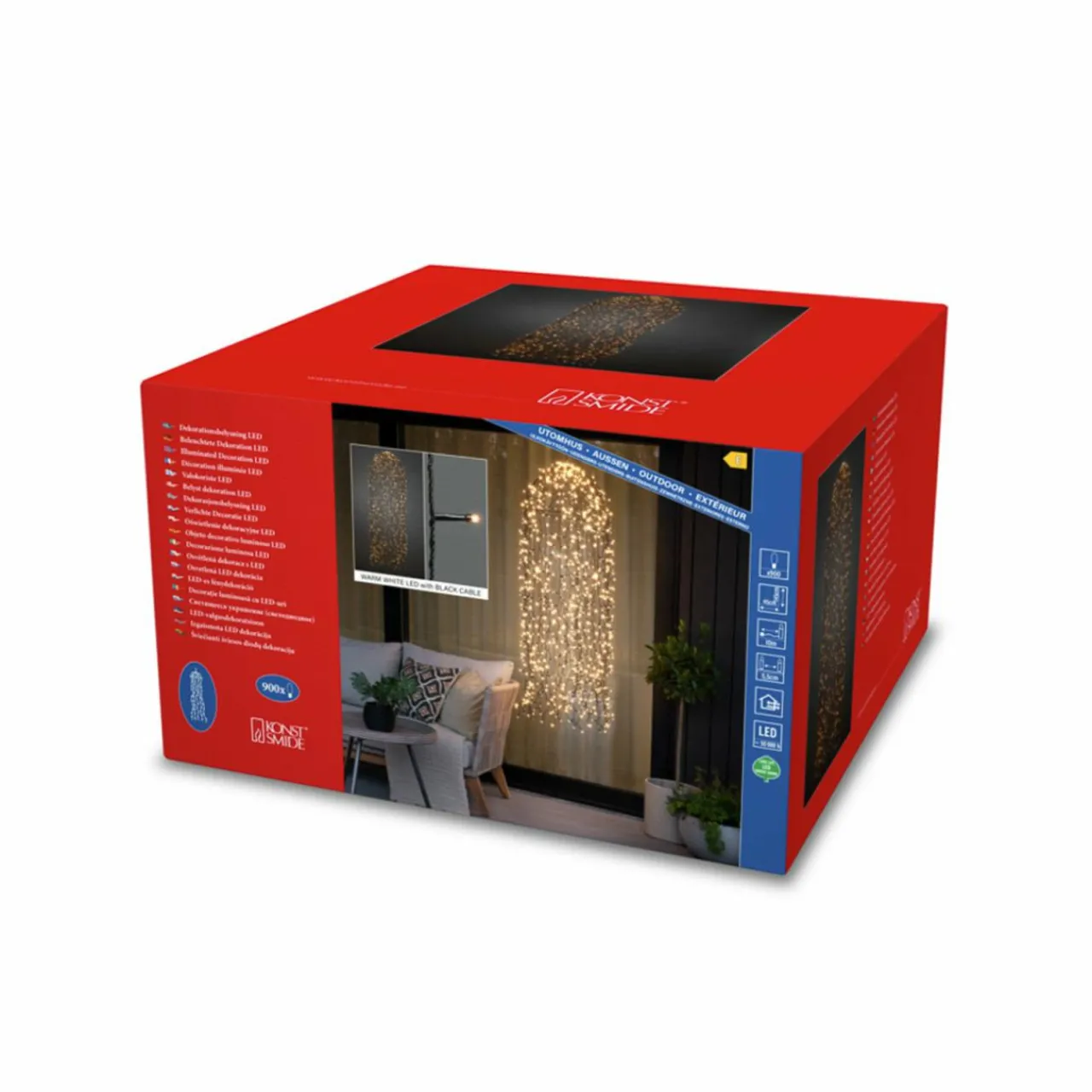 rideau_lumineux_led_qualle_k__led_xcm_2.webp Konstsmide Christmas Rideau lumineux LED Qualle 2.600K 900 LED 145x45cm^ Lumière De Noël