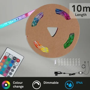 Briloner Ruban LED Superline, télécommande, 10 m, RVB, IP44^ Lampes Décoratives