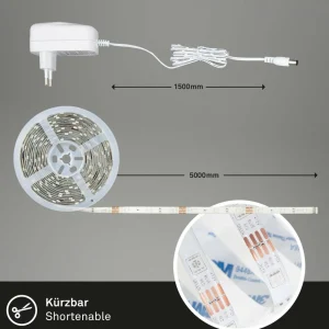 Briloner Ruban RVB LED WiFi, 500 cm, avec télécommande^ Lampes Décoratives