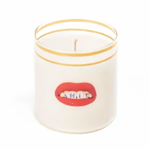 SELETTI Bougie en verre Shit, hauteur 8,5 cm, cire, vegan, verre^ Meubles & Aménagements