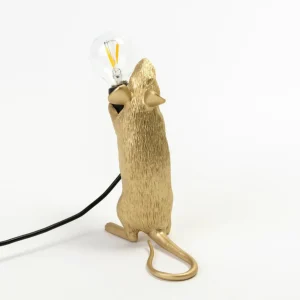 SELETTI Mouse Lamp Ampoule LED décorative USB debout or^ Lampes Décoratives
