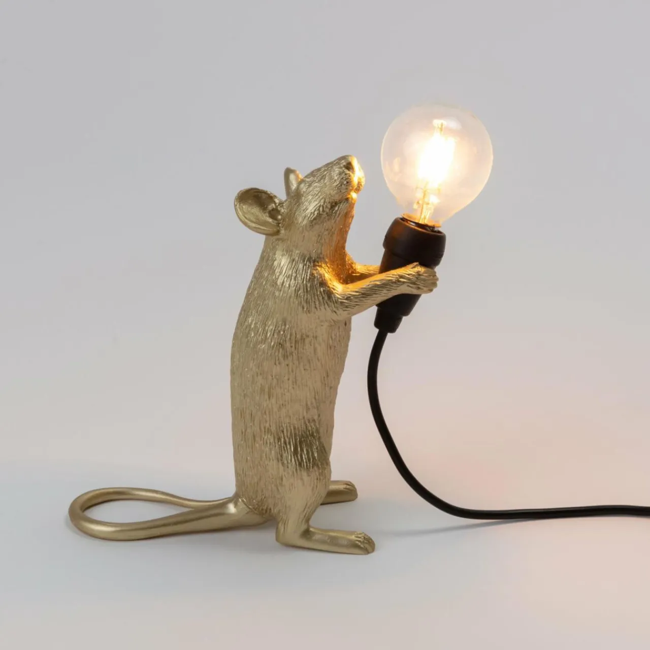 SELETTI Mouse Lamp Ampoule LED décorative USB debout or^ Lampes Décoratives