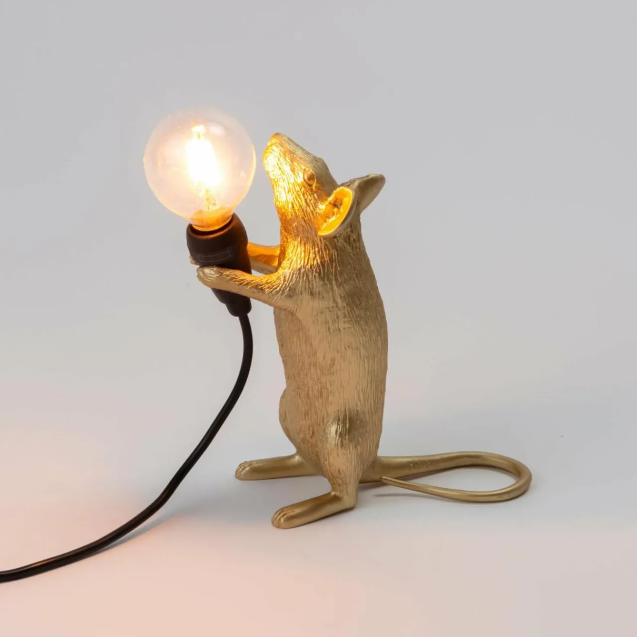 SELETTI Mouse Lamp Ampoule LED décorative USB debout or^ Lampes Décoratives