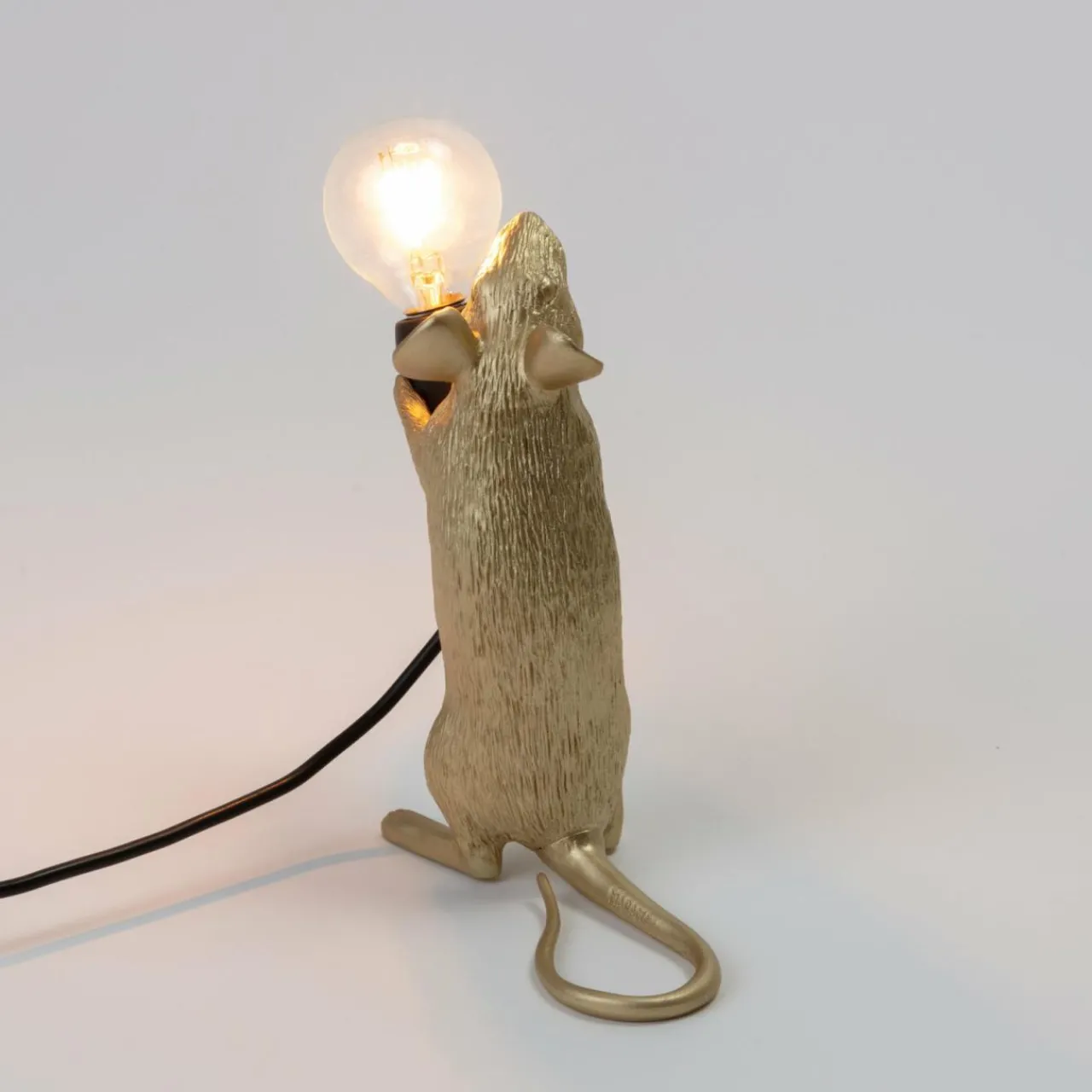 SELETTI Mouse Lamp Ampoule LED décorative USB debout or^ Lampes Décoratives
