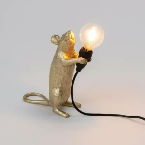 SELETTI Mouse Lamp Ampoule LED décorative USB debout or^ Lampes Décoratives
