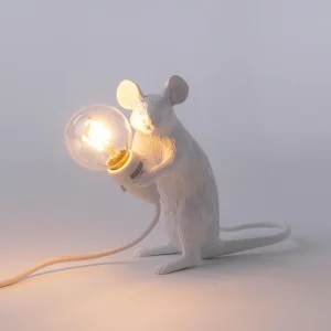 SELETTI Mouse Lamp Lampe LED décorative USB assise blanche^ Lampes Décoratives
