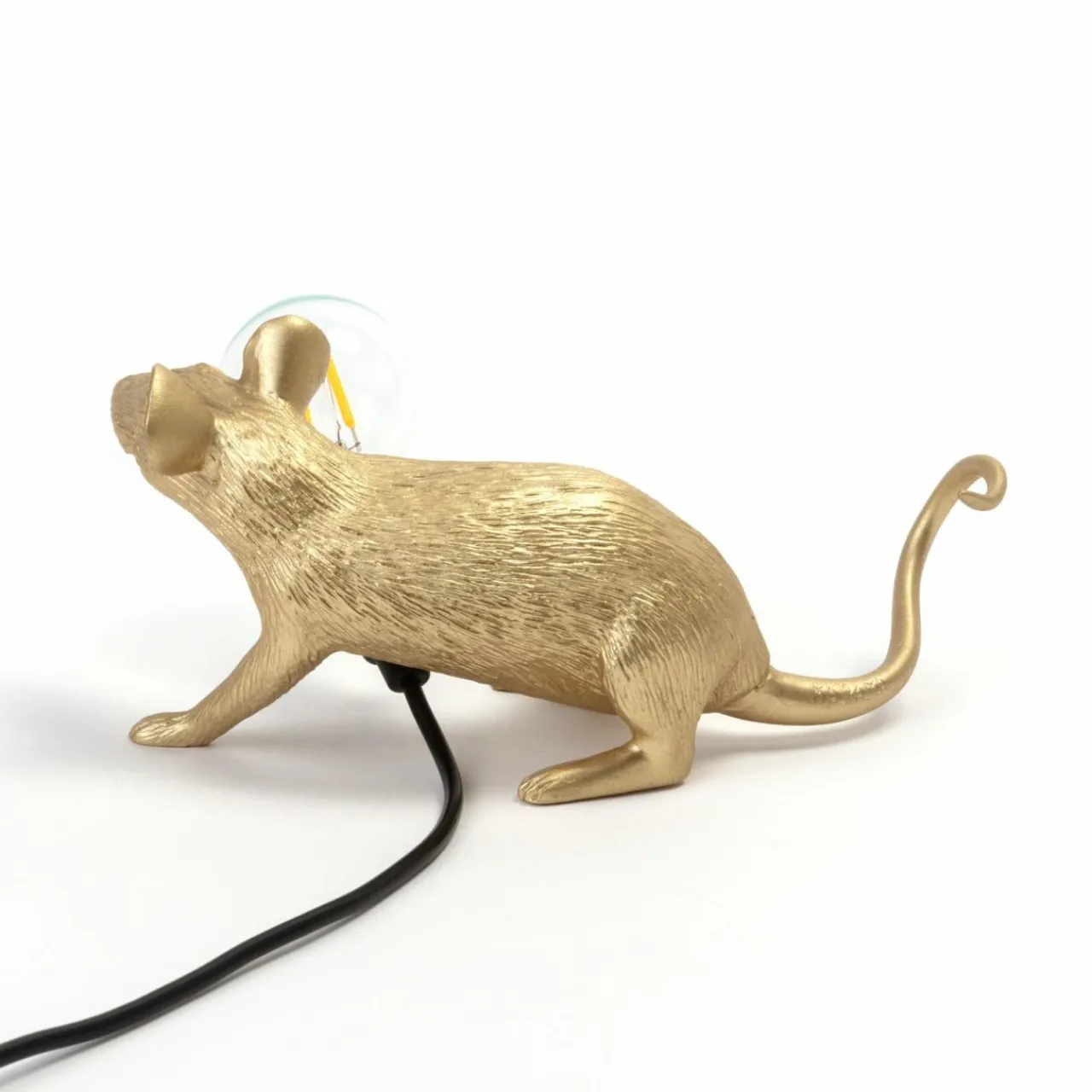 SELETTI Mouse Lamp Lampe LED décorative USB couchée or^ Lampes Décoratives