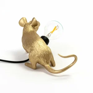 SELETTI Mouse Lamp Lampe LED décorative USB couchée or^ Lampes Décoratives